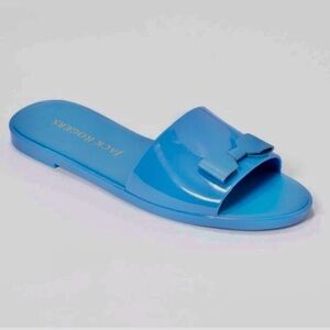 Jack Rogers Women's Blue Bow Slide Sandals